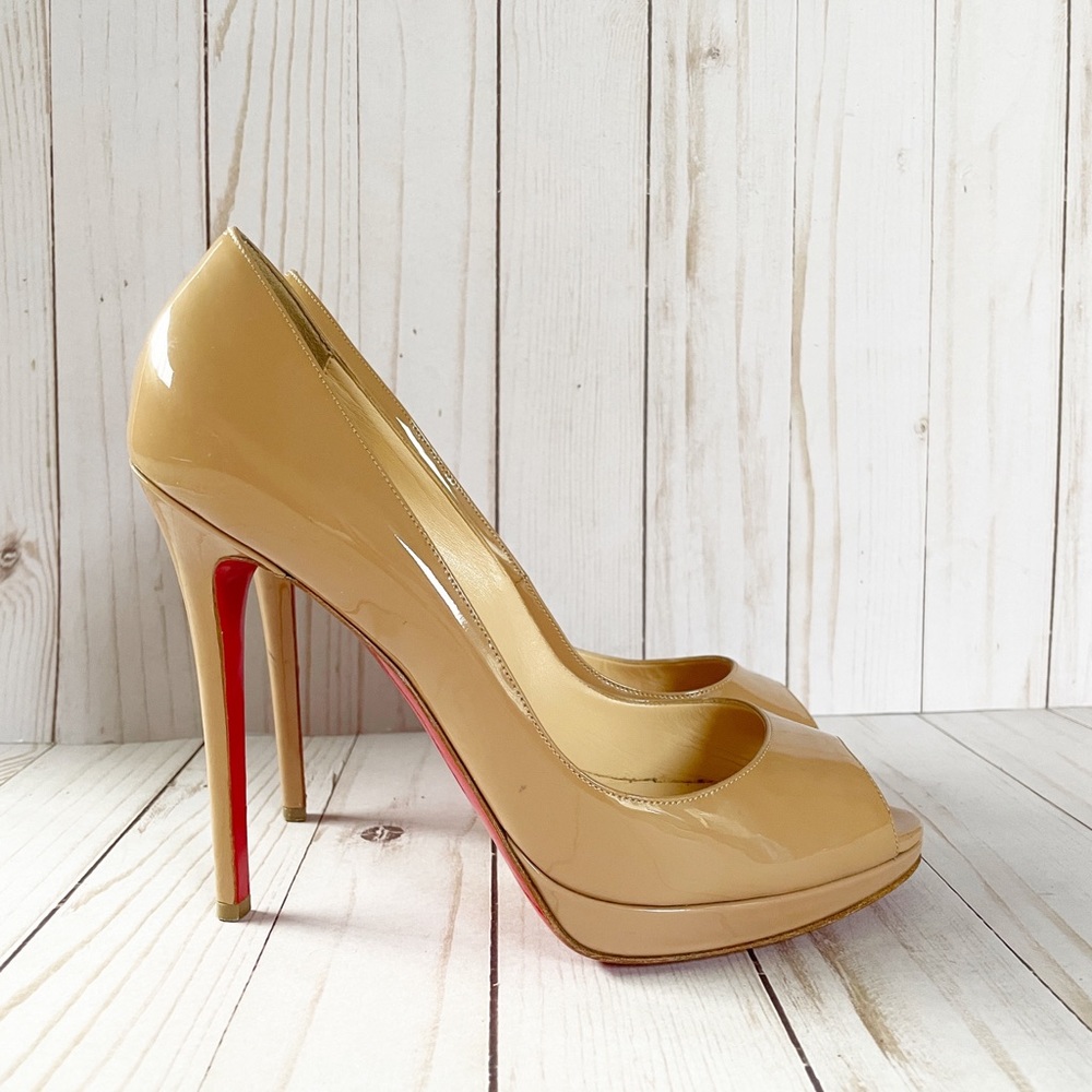Christian Louboutin Nude Peep Toe Heels